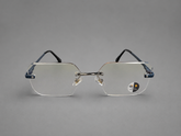 Modern Rimless Blue Accent Eyewear