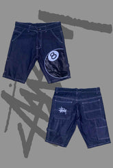 8 Ball Graphic Denim Shorts