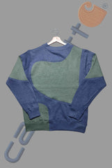 Blue Green Patchwork Sweatshirt