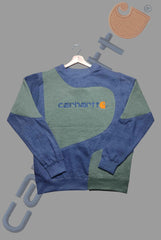 Blue Green Patchwork Sweatshirt