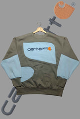 Light Blue Green Patchwork Sweatshirt