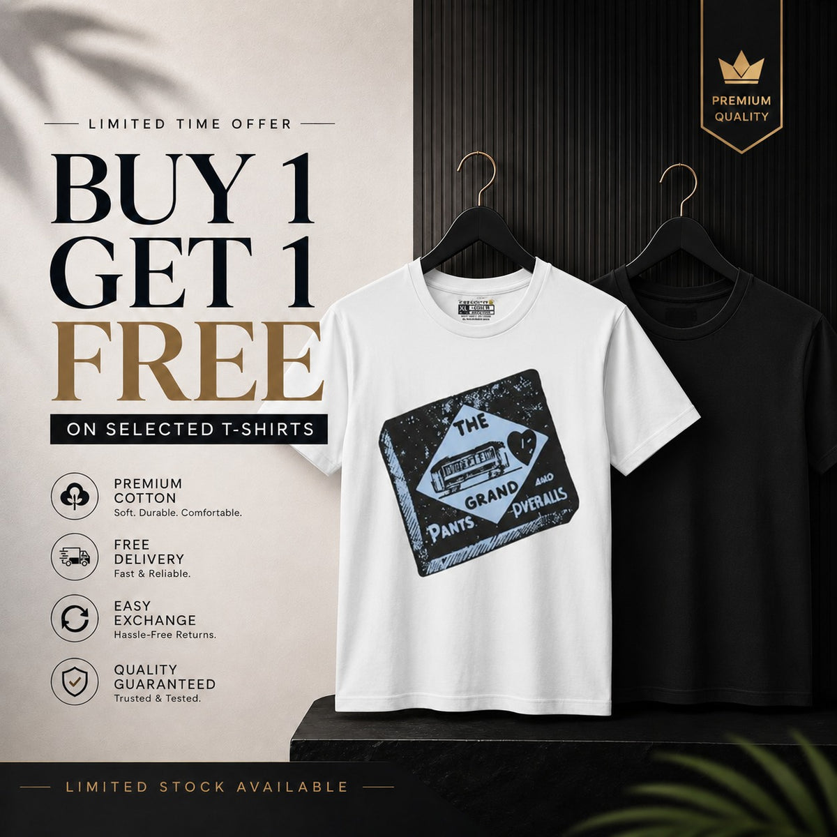 Special Offer-Buy One T Shirt Get Free Plain T Shirt