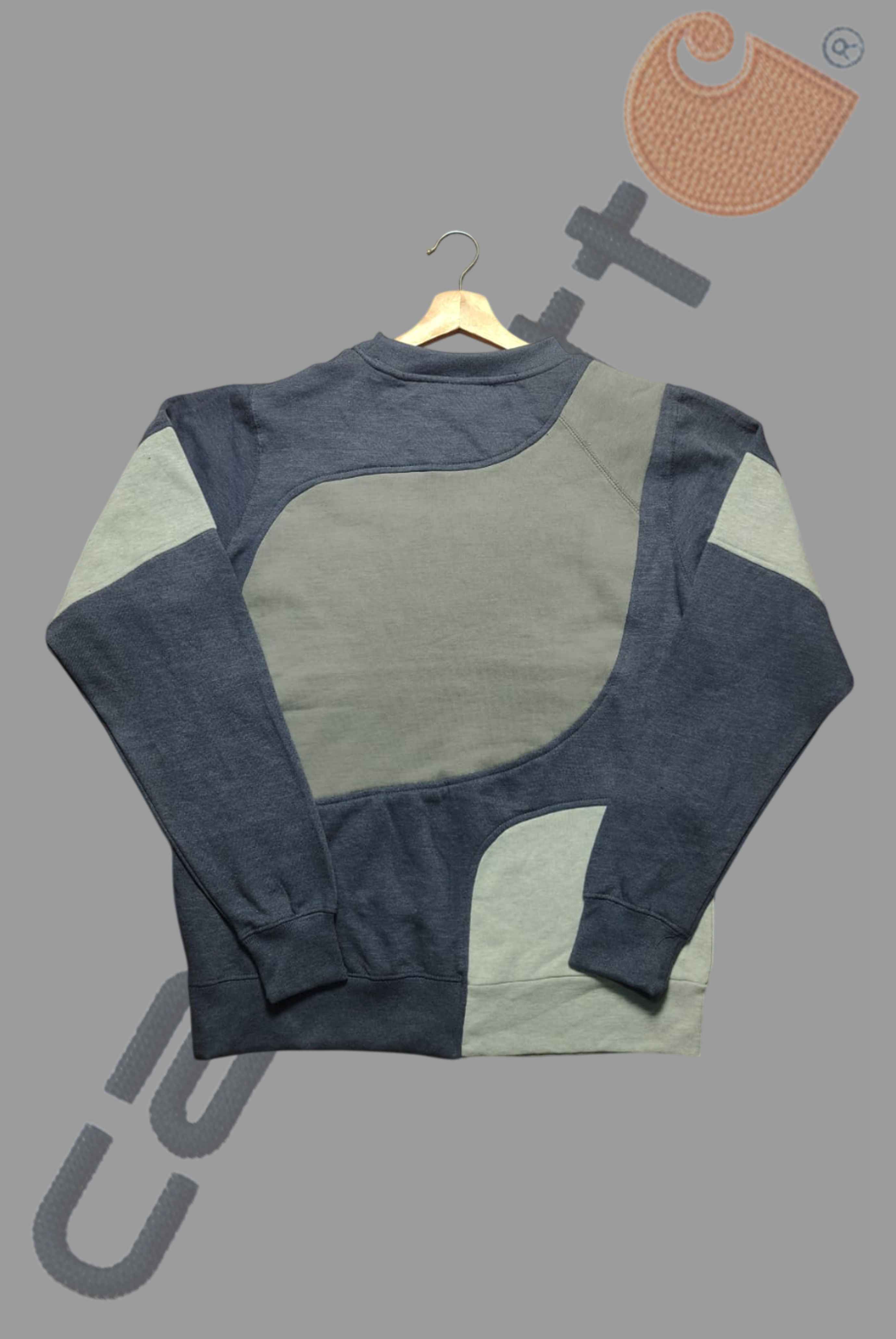 Green Black Patchwork Sweatshirt