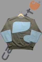 Light Blue Green Patchwork Sweatshirt