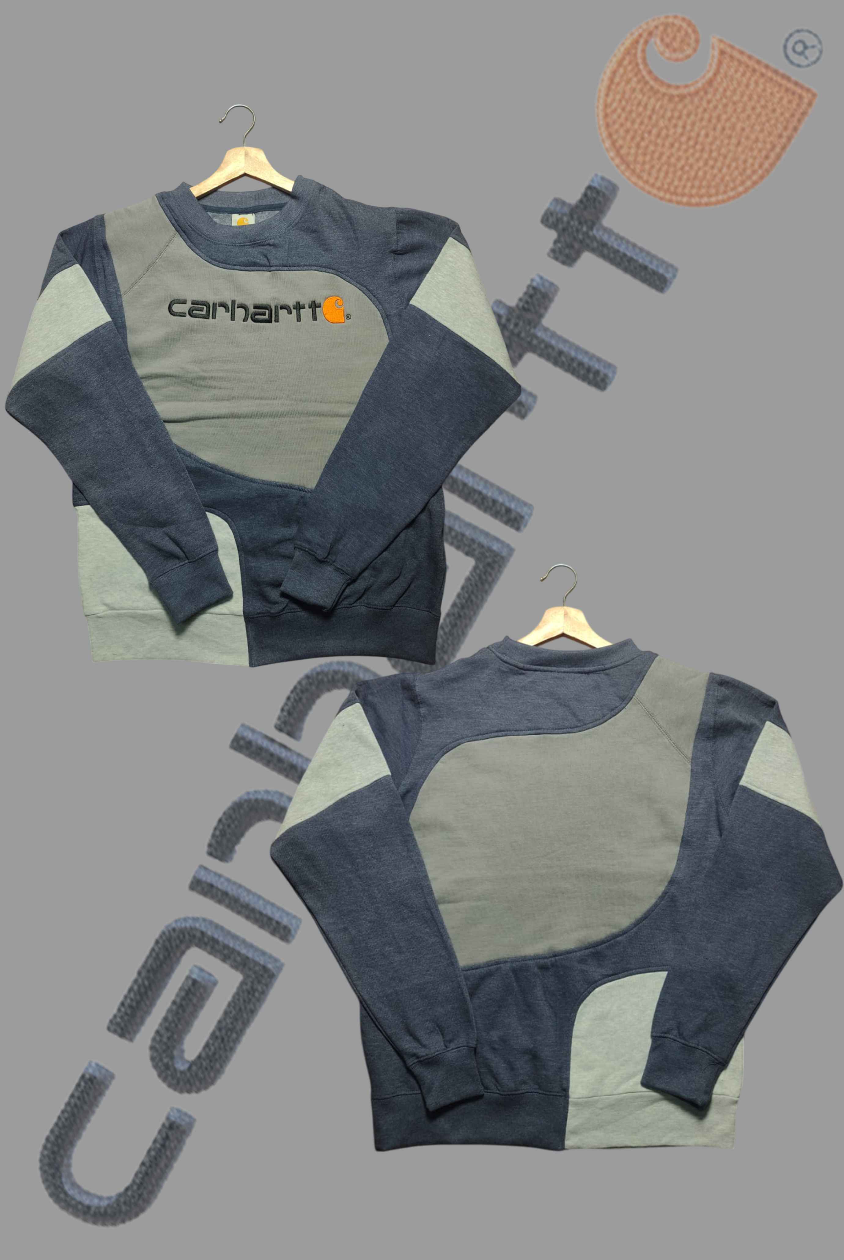 Green Black Patchwork Sweatshirt