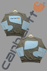 Light Blue Green Patchwork Sweatshirt