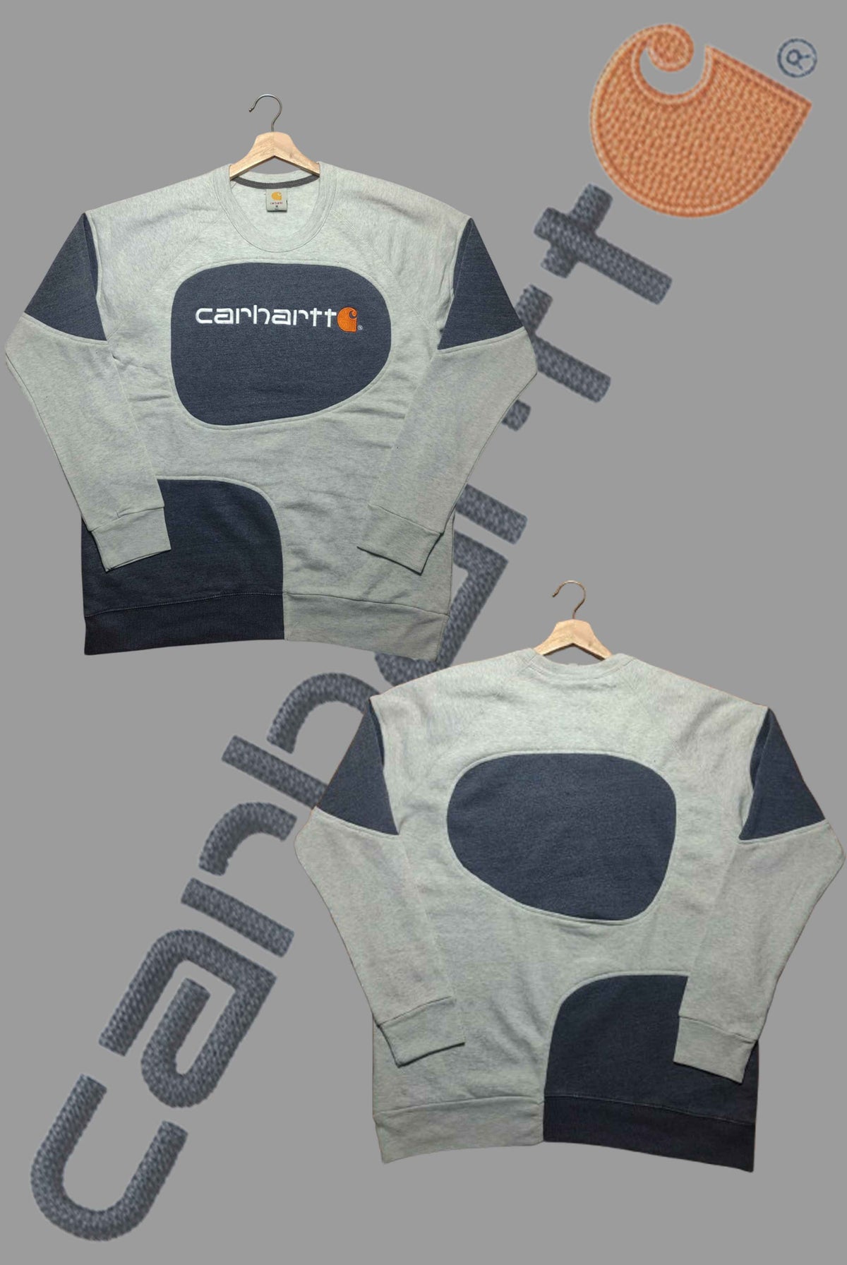 Black Grey Patchwork Sweatshirt